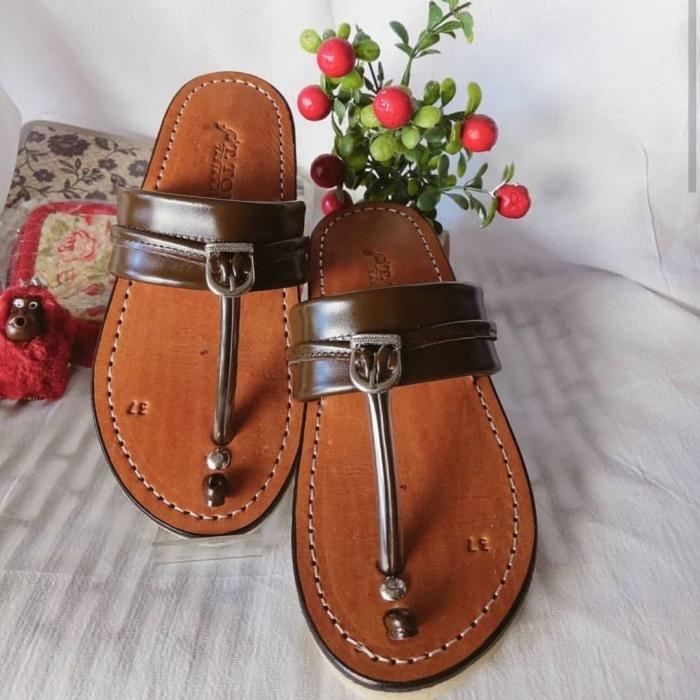 sandal tarumpah toha kulit sintetis sol Karet mentah Pria Sendal Jepit