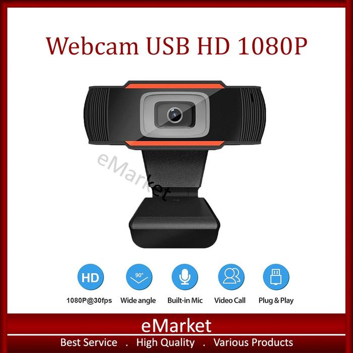 Webcam USB HD 1080P / Kamera Mikrofon Microphone / PC Laptop Desktop
