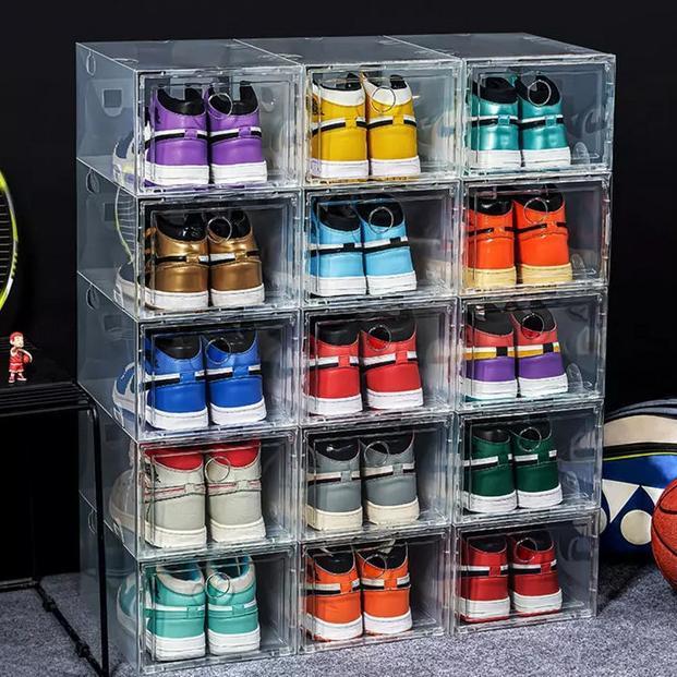 (Cooger) Kotak Sepatu Transparan Box Sepatu Sneaker Besar Shoe Box Organizer Xl