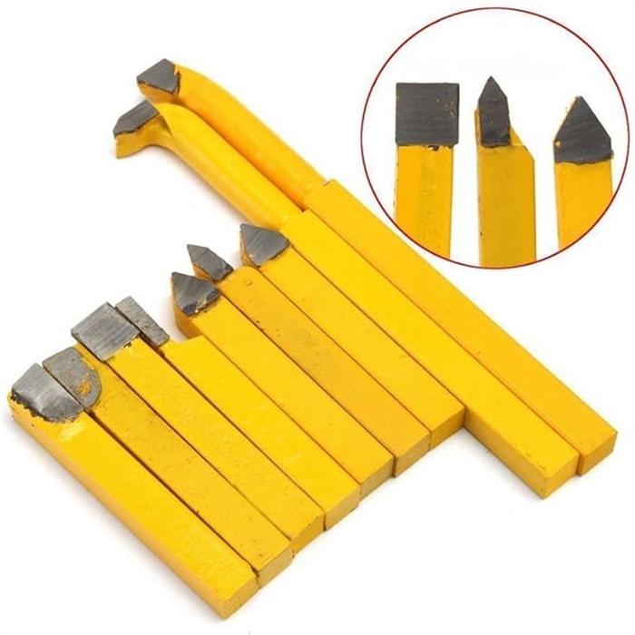 9pcs/Set Pahat Bubut Carbide Pahat Bubut Potong Pahat Bubut Set Tip Tipped Lathe Cutter Tools