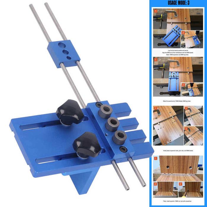 Pocket Hole Jig Kit Doweling Jig Kit 3 in 1 Adjustable Aluminum Alloy