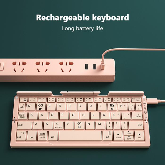 Mini Folding Keyboard Wireless Bluetooth-compatible Keyboard Foldable