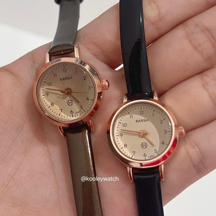 ULZZANG - Jam Tangan Barsh Heme Ulzzang Analog Jam Tangan Wanita Fashion Watches Black Coklat