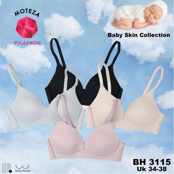Terlaris- Tally Bra Wanita - Bh 3115 - Busa Tipis Cup A - B | Tanpa Kawat | Kait 3 | Size 34 - 38 Se