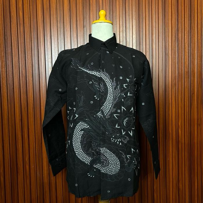Kemeja batik pria bahan sutra dobby atbm serat nanas batik asli solo