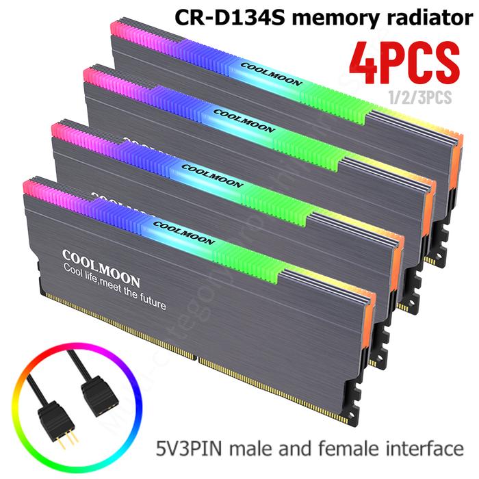 Terlaris, COOLMOON RAM Heatsink Radiator 5V 3PIN ARGB Cooler