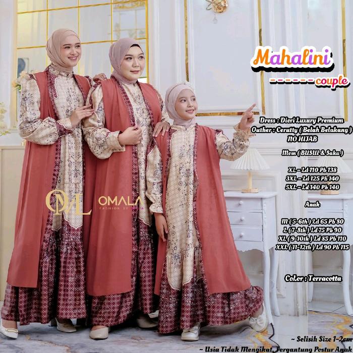 mahalini dress bahan dress diory luxury outer cerutty belah belakang no hijab dewasa size xl ld 110 