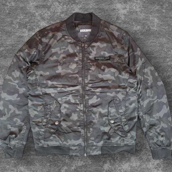 [A048] JAKET BOMBER MA-1 BUCKAROO ORIGINAL MILITARY CAMO DARK GREY