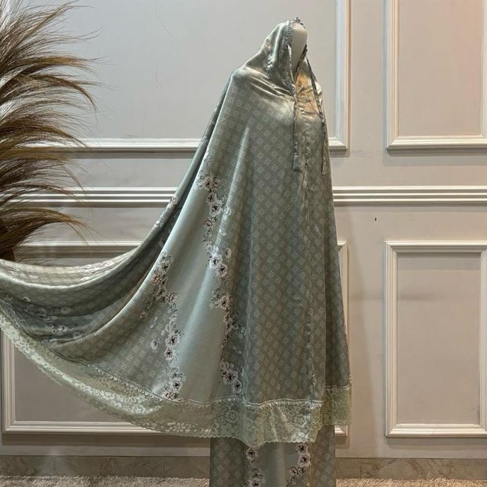 MUKENA SYIBIA HANIYAH | Mukena Dewasa 2 in 1 Bahan Armany Silk Premium Renda