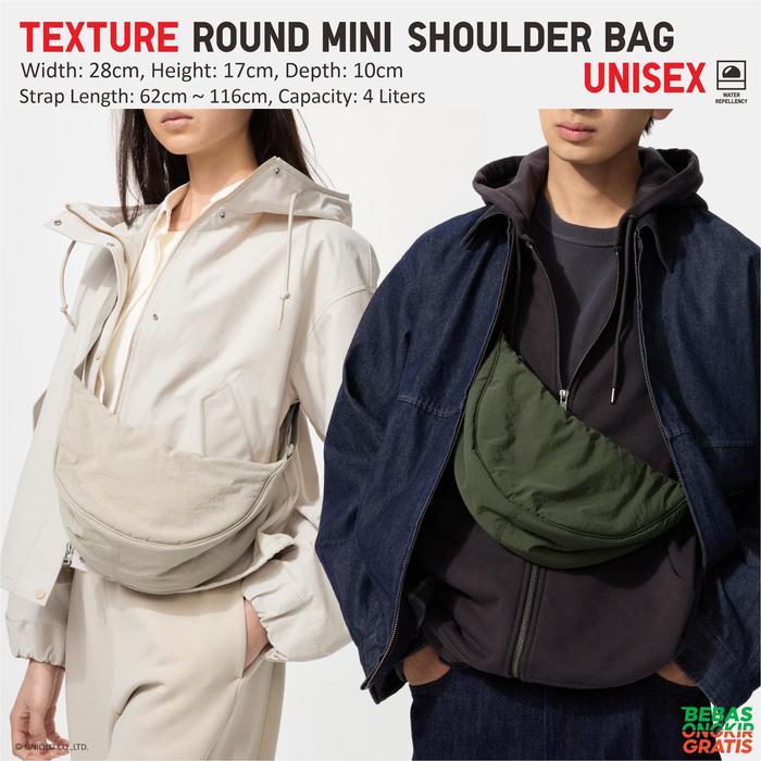 Tas Slempang Original Uniqlo Round Mini Shoulder Bag Tas Bahu Bulat Selempang Nylon Lucky Duck Sale