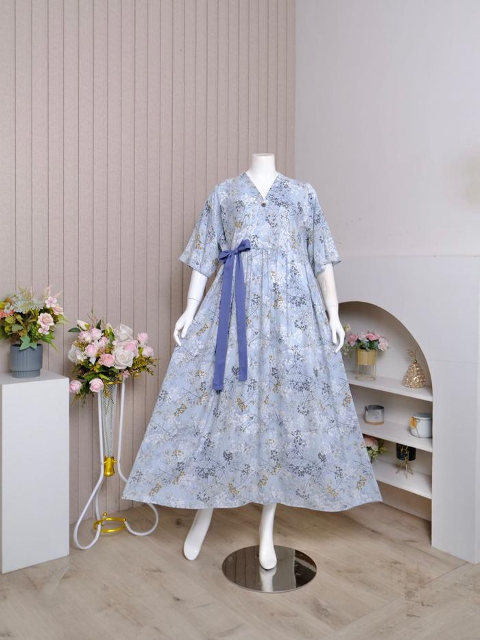 Zoraya Ayla Long Dress Daster Andin Rayon Premium Remaja Bumil Busui Terbaru Baju Tidur Wanita Kekin