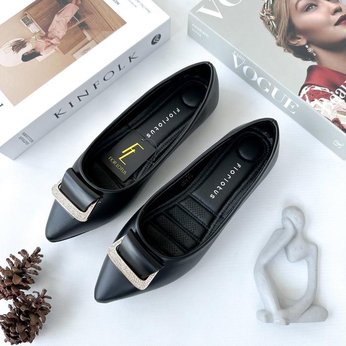 FIOR LOTUS AR 004 Ballevina Pointed Flats – Insole Empuk, Bahan Premium, Sepatu Kerja Wanita - Ukura
