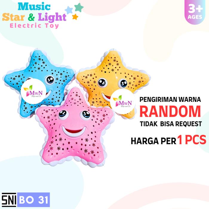 MWN Mainan Bintang Star Berjalan Musik & Lampu BO31