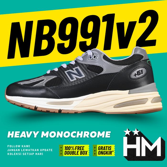NB Balance 991v2 MiUK Up There Black Grey Beige Sneaker U991UT2 (Size 36-46.5)