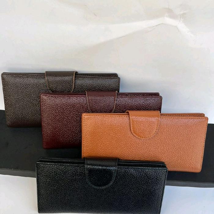 Dompet kulit pria dan wanita terbaru desain simple dan elegan tahan api dan tahan air Dompet lipat c