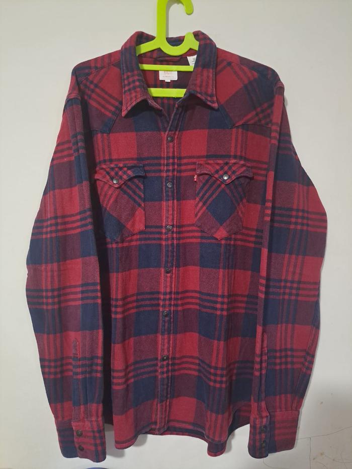 Levis Barstow Western Flannel Shirt / Kemeja Flannel Pria size XL Preloved (90)