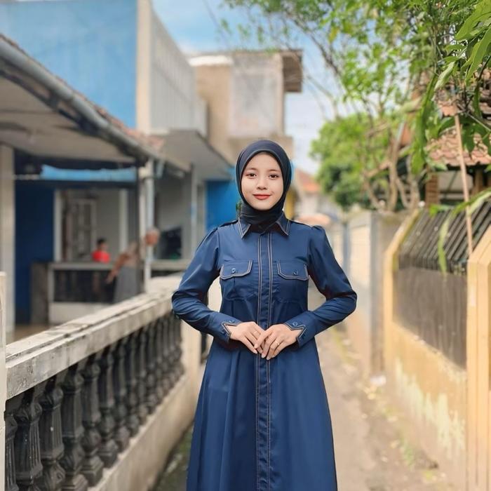 JASMIN DRES NAVY/gamis by bilqis