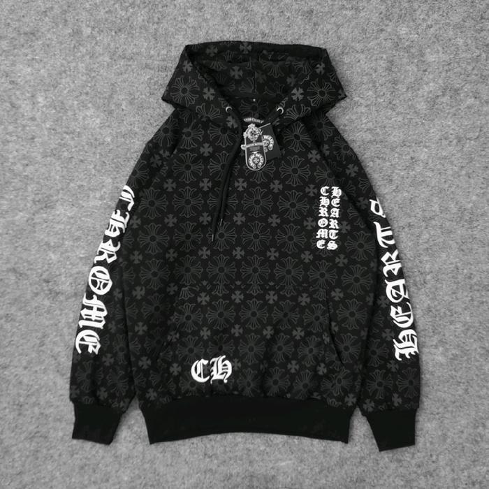 sweater hoodie crome heart hitam Sablon Soft Nyaman Panjang Fleece Simple