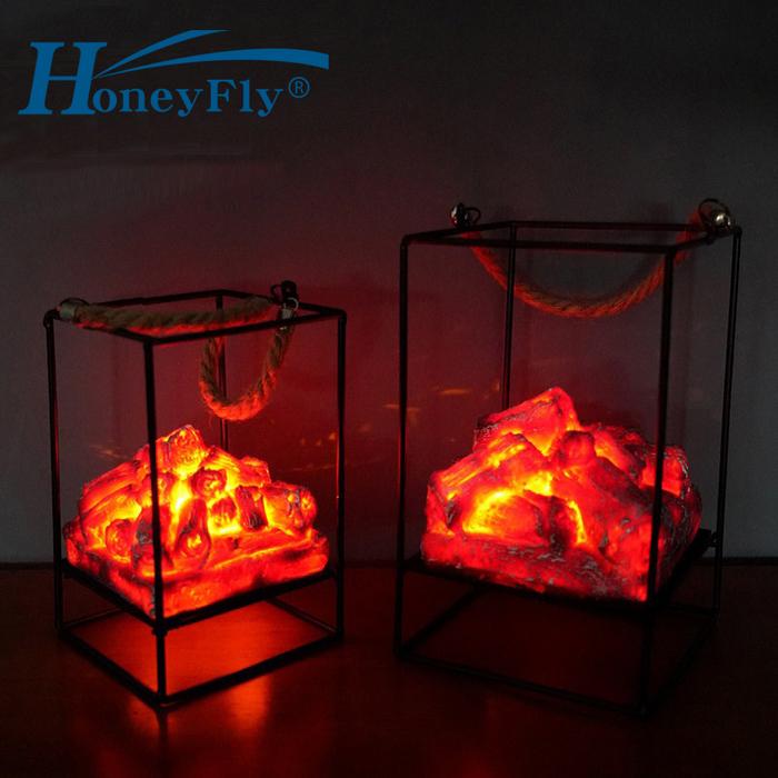 HoneyFly Lampu Lentera Api LED Simulasi Besi Api Unggun Efek Api