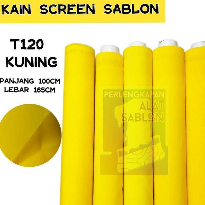 KAIN SCREEN MONIL SABLON T120 KUNING KAIN SCREEN SABLON