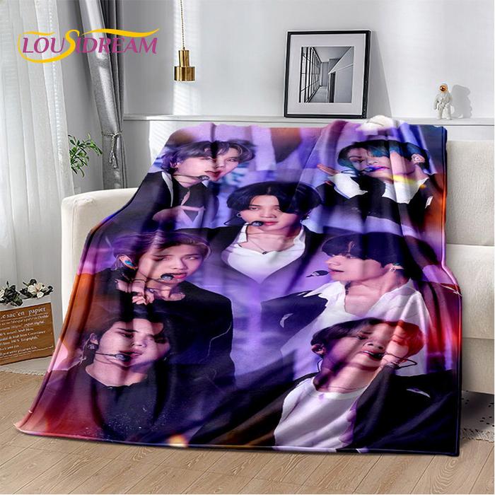 Selimut Kpop b-bts Bangtan Kim JIN SUGA V JIMIN, selimut flanel