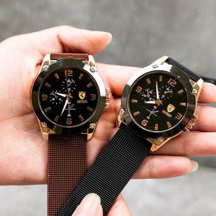 (COD)  Jam Tangan Pria Prestige Ferrari Analog Quartz Elegan Water Resistant Free Baterai cadangan W