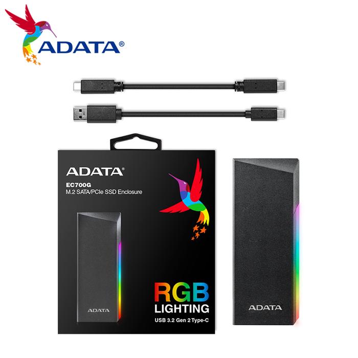 ADATA M.2 PCel M.2 PCel M.2 SATA HDD ENCLOSURE EC700G USB 3.2 Gen 2