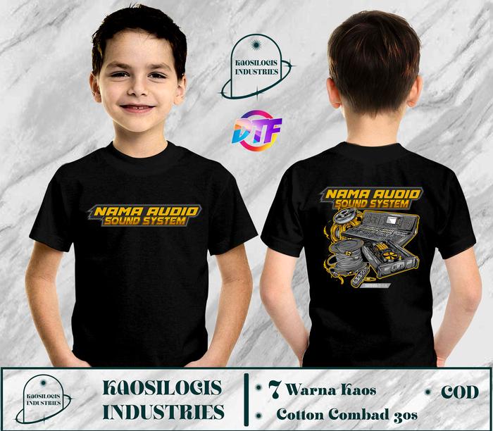 Kaos Anak Audio Sound System Custom Nama V3 Mixer - Kaosilogis