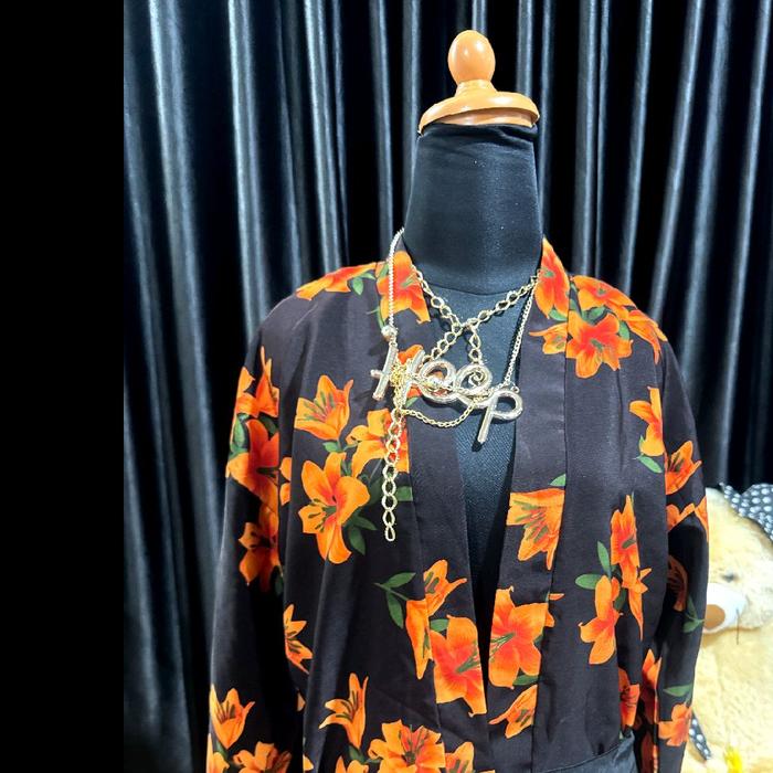 baju kimono/outer motif bunga