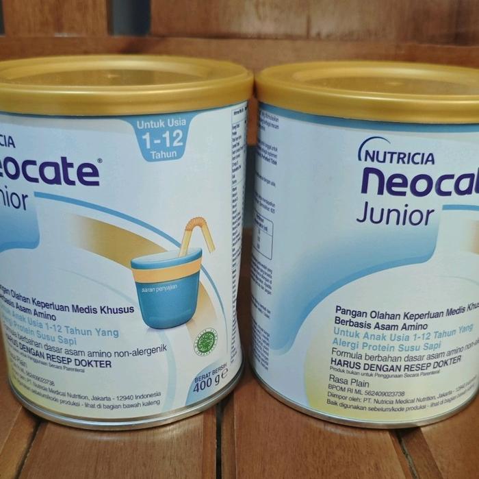 Susu formula Neocate Junior untuk anak usia 1-12 tahun, berbasis asam amino non alergenik, rasa plai