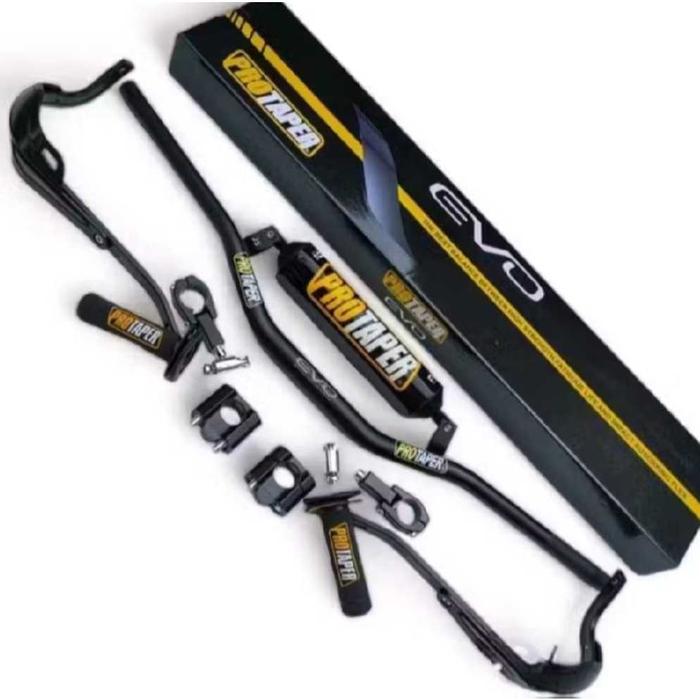 Paket Stang Fatbar Evo low plus busa palang Set Handguard daun handgrip Dan Raiser protaper Crf klx 