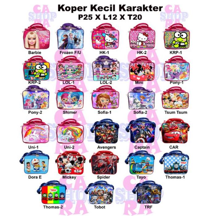Tas travel bag karakter anak slepang tas Koper Kecil Karakter