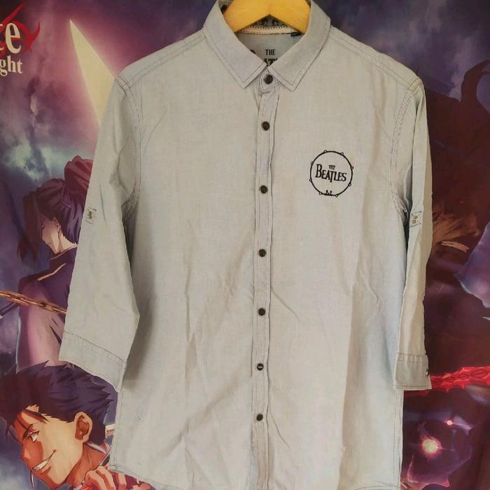 The Beatles x Selected Denim Casual Official Band Shirt Kemeja Musik Original Second Korea Japan Lux
