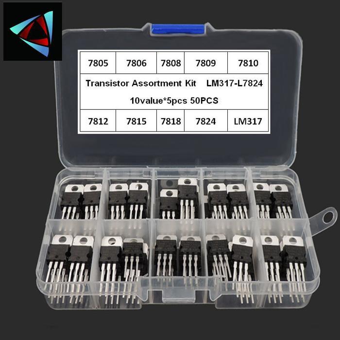 Lm317T L7805 L7806 L7808 L7809 L7810 L7812 L7815 L7818 L7824 Transistor Assortment Kit 10Value*5Pcs 
