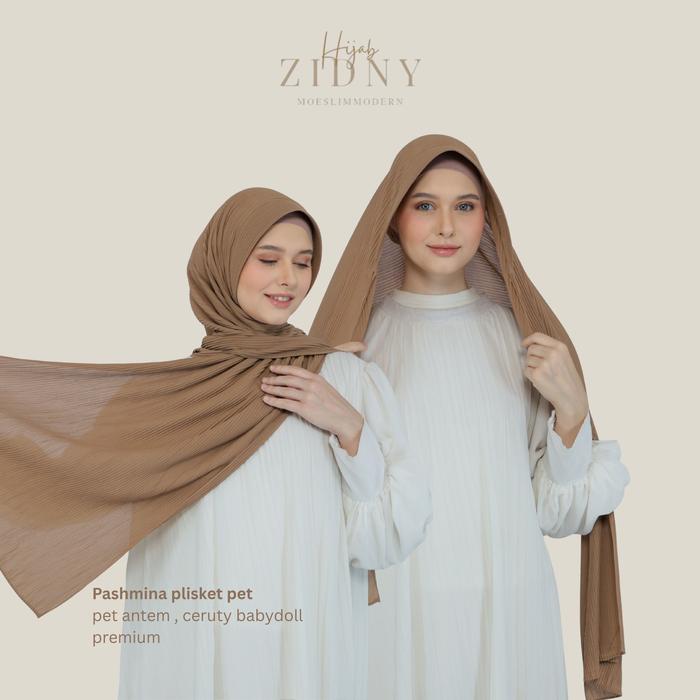 HIJABZIDNY- Kerudung Jilbab Pashmina Plisket soft Pet Ceruti babby Doll premium  Muslim Instan Topi 