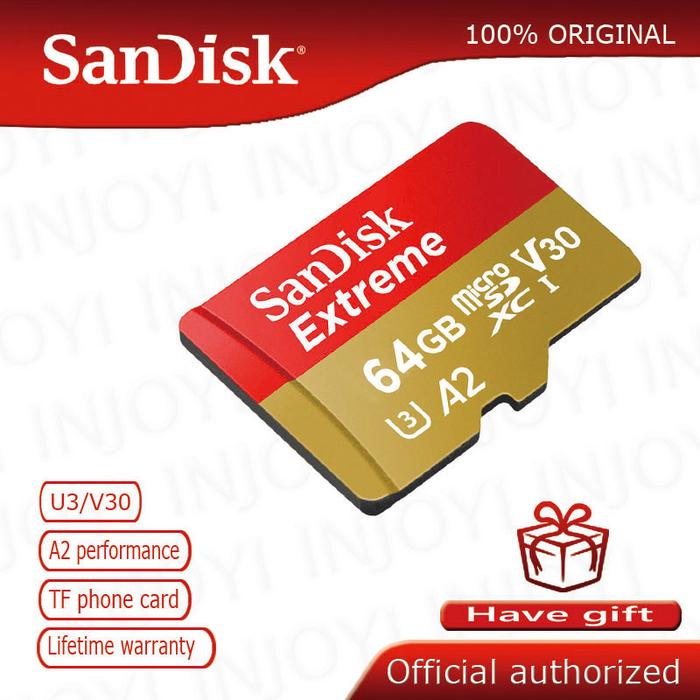 Sandisk extreme plus micro sd Card A2 U3 V30 64GB 128GB 256GB memory