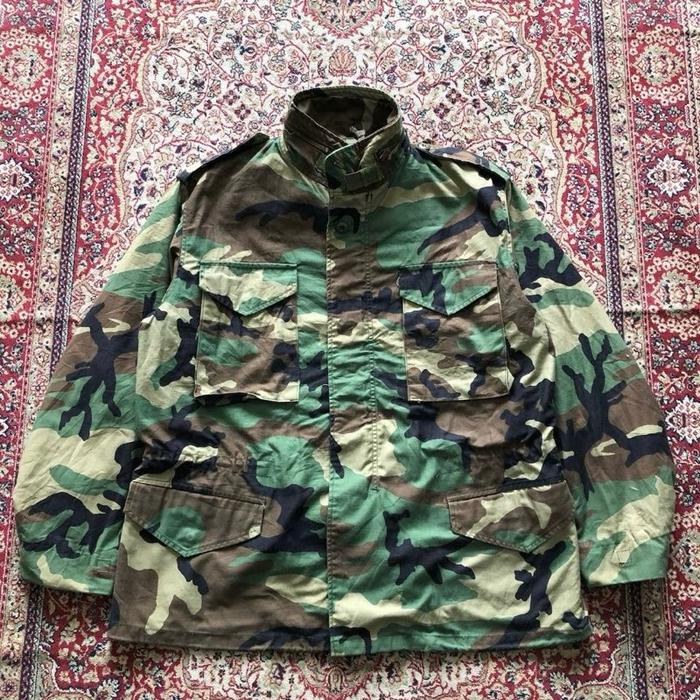 Jaket Alpha industries M65 field Woodland camo jacket Vintage Military Alpha Industries M65 jacket H