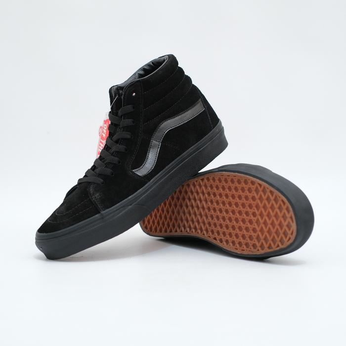 PROMO!!! SEPATU SK8 HIGH BLACK BLACK | FULL BLACK BONUS KAOS KAKI Hitam Karet