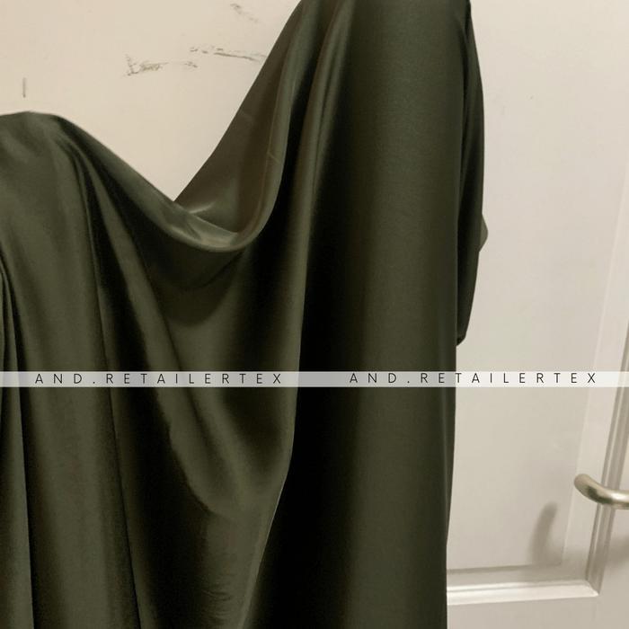 PROMO!! Kain Satin Armany Silk Original warna Army Green Hijau Army Tua STOK TERBATAS!!