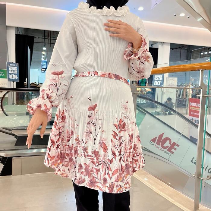 Tunik Plisket Import Bunga