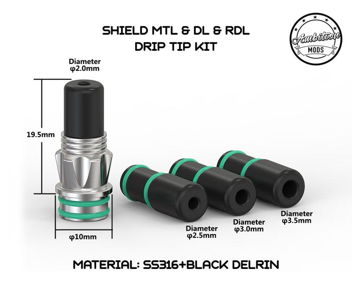 Original DRIP TIP KIT 510 THREAD ambisi Mods SHIELD MTL & DL & RDL 3