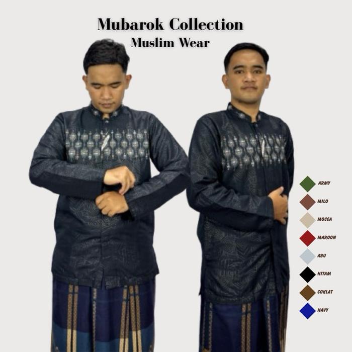 Baju koko panjang terbaru//baju koko taqwa bordir pria muslim Mubarok collection