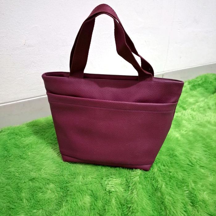 Hand bag / tas jinjing mbtech bahan kulit untuk jok mobil