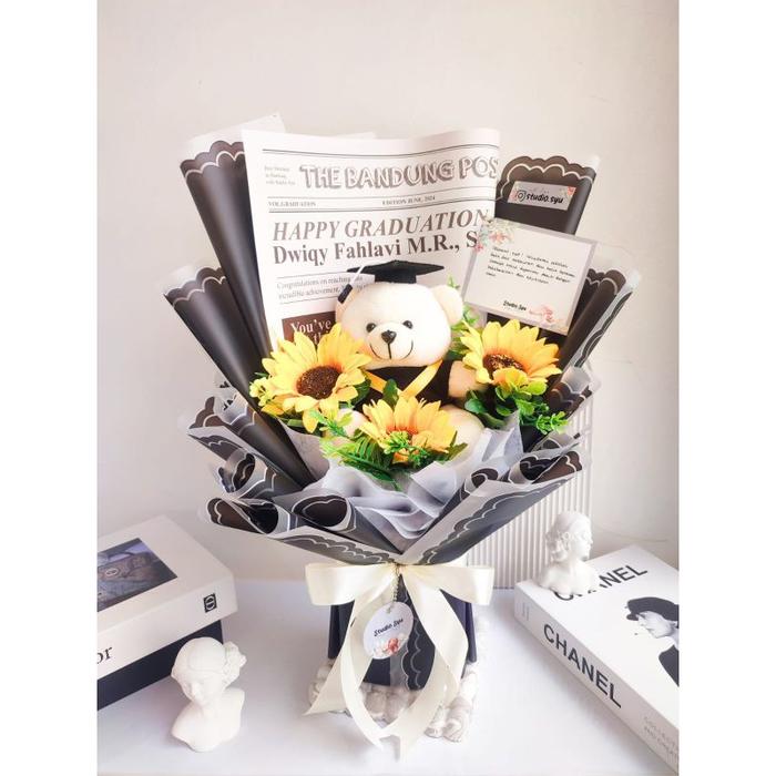 BUKET BONEKA WISUDA JUMBO ( BISA CUSTOM NAMA ) Murah