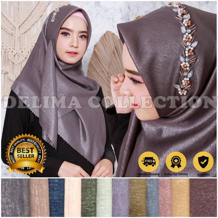 Hijab Segi Empat Voal Payet Bando / Kerudung Segiempat Payet Sinar Glamour TERBARU square muslim Sya