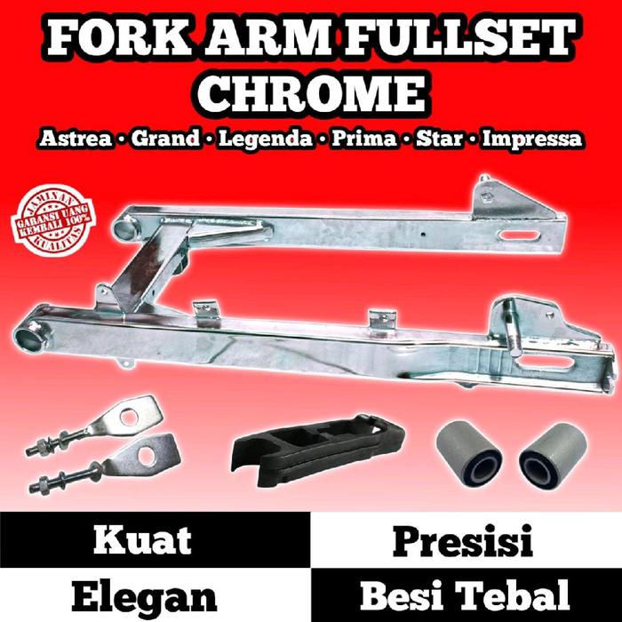 swing fork arm arem lengan ayun fullset CHROME motor astrea grand legenda star prima impressa kuat b