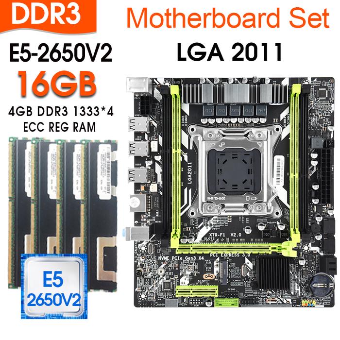 X79 Motherboard Set With LGA2011 Combos Xeon E5 2650 V2 CPU 4pcs x