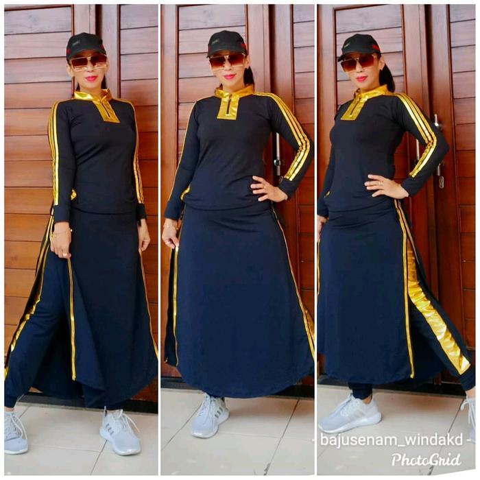 Set Baju Senam Syar'i Bundo/Set Baju Senam Celana Rok Panjang/Set Baju Senam Muslim