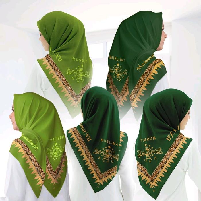hijab muslimat nu new collection hijab segi 4 voal motif premium