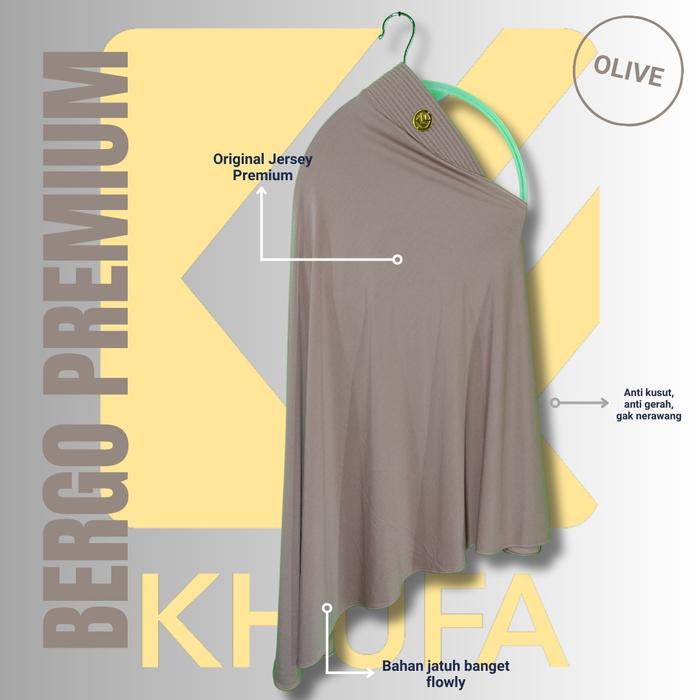 Jilbab Bergo Jersey warna OLIVE